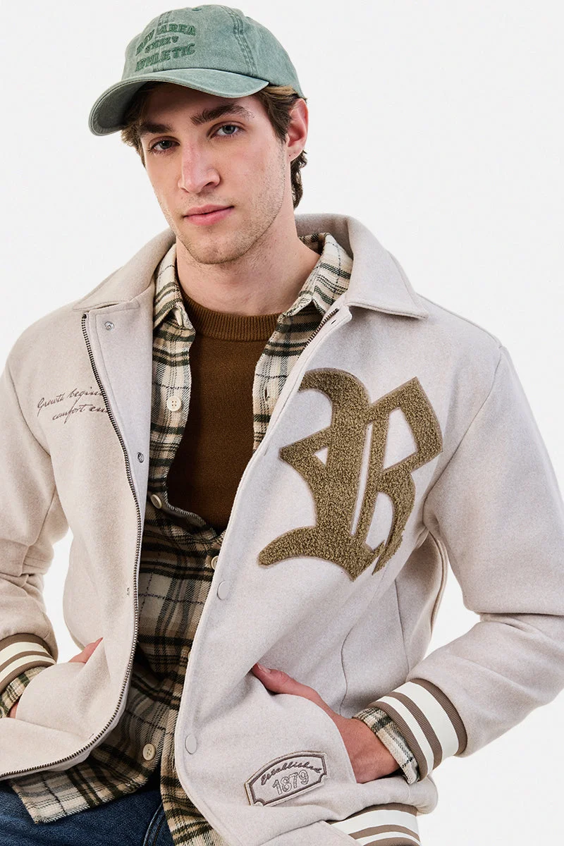 Snitch  Beige Embroidered Jacket for Men | Best Price UAE